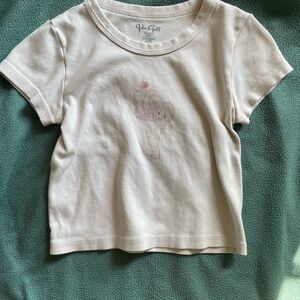 Brandy Melville Cream Short Sleeve Tee